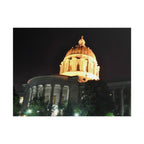 Nighttime Missouri Capitol Dome Rolled Poster — Illuminated Government Building Wall Art