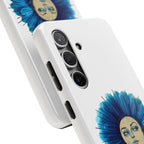 Tough Phone Case — Blue flower Face Protective Phone Cover