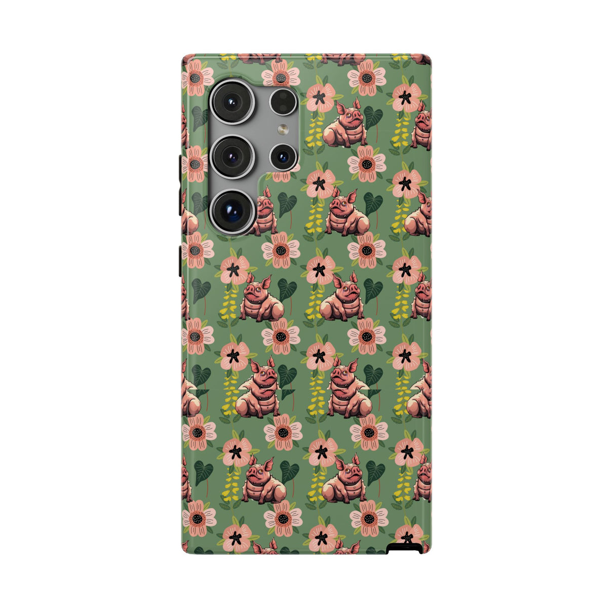 Floral Squonk Pattern Impact Phone Case — Protective iPhone Cover with Pink Flowers
