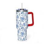 40oz Bigfoot Floral Vacuum Tumbler – Insulated Travel Mug with Straw