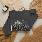 404 Not Found Crewneck Sweatshirt — Glitch Tech Graphic Pullover