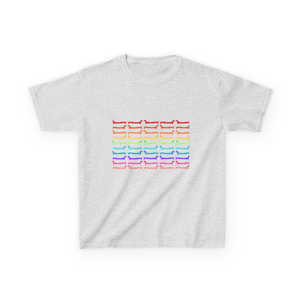 Youth Rainbow Dachshund Pattern Cute Dog Graphic Tee