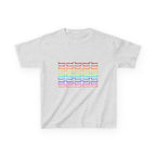 Youth Rainbow Dachshund Pattern Cute Dog Graphic Tee