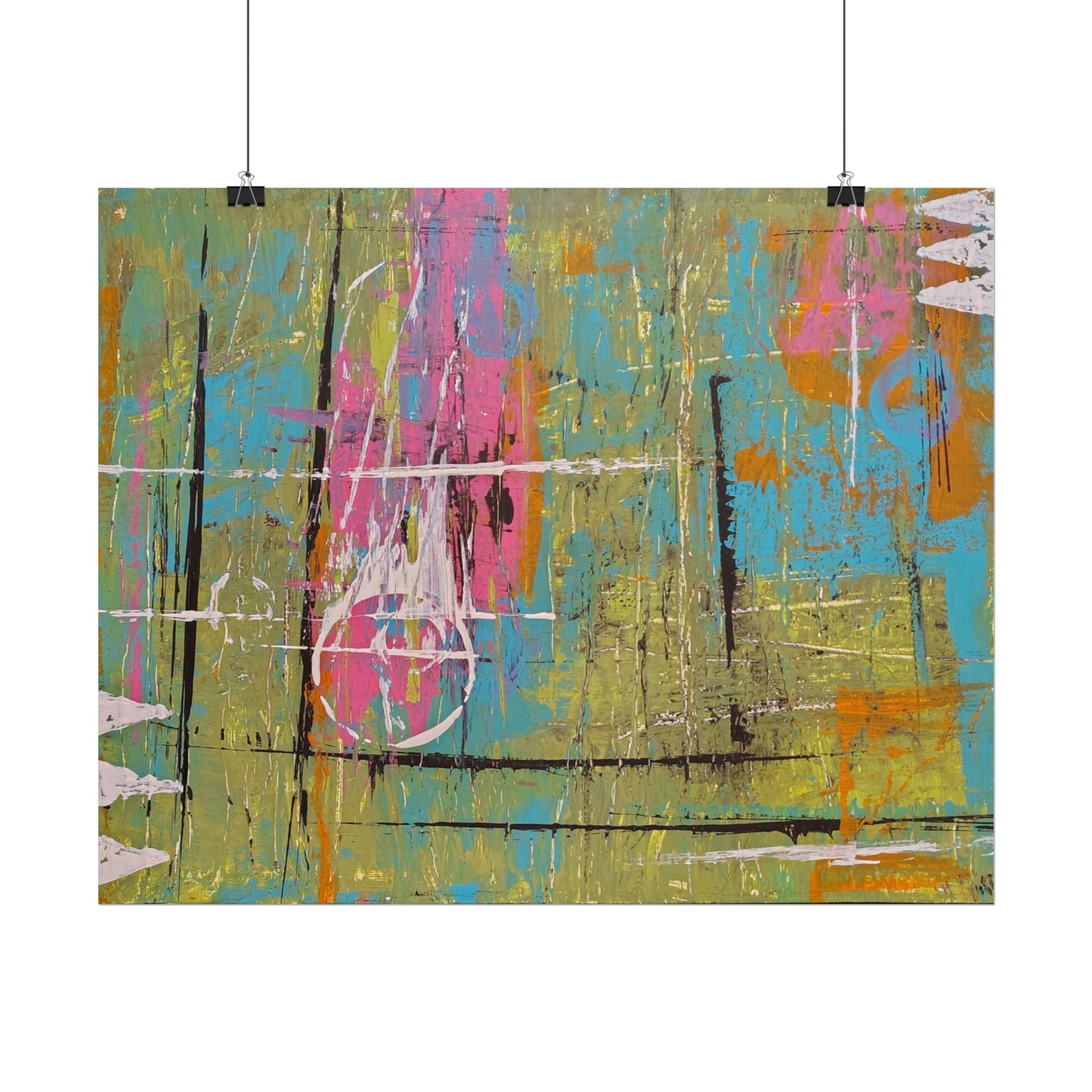 Abstract "1980s Puke" Color Splash Poster — Vibrant Modern Wall Art (Rolled Poster)