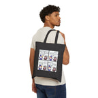 D&D Comic Panel Canvas Tote Bag — Cute Wizard Cartoon Grocery Book Bag