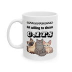 'Introverted but Willing to Discuss Cats' Ceramic Mug (11oz & 15oz)