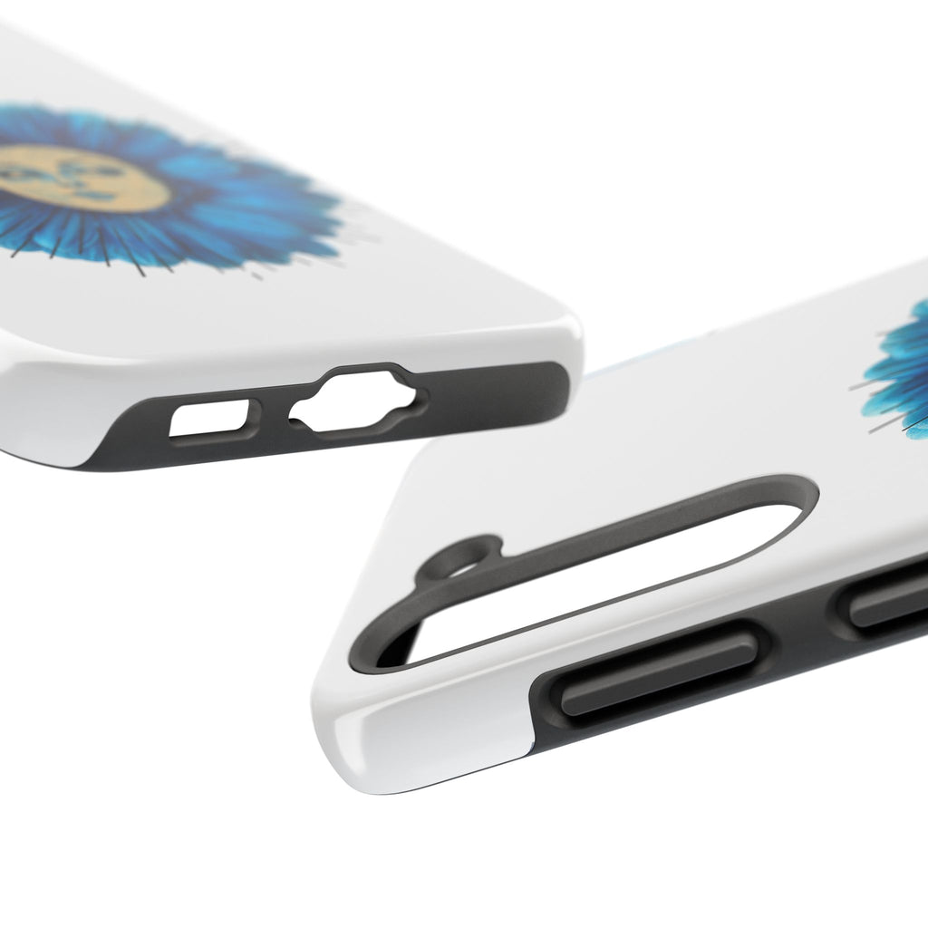 Tough Phone Case — Blue flower Face Protective Phone Cover