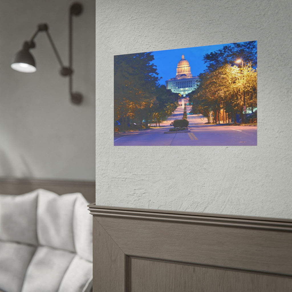 Rolled Poster — Nighttime Missouri Capitol Building Cityscape Wall Art