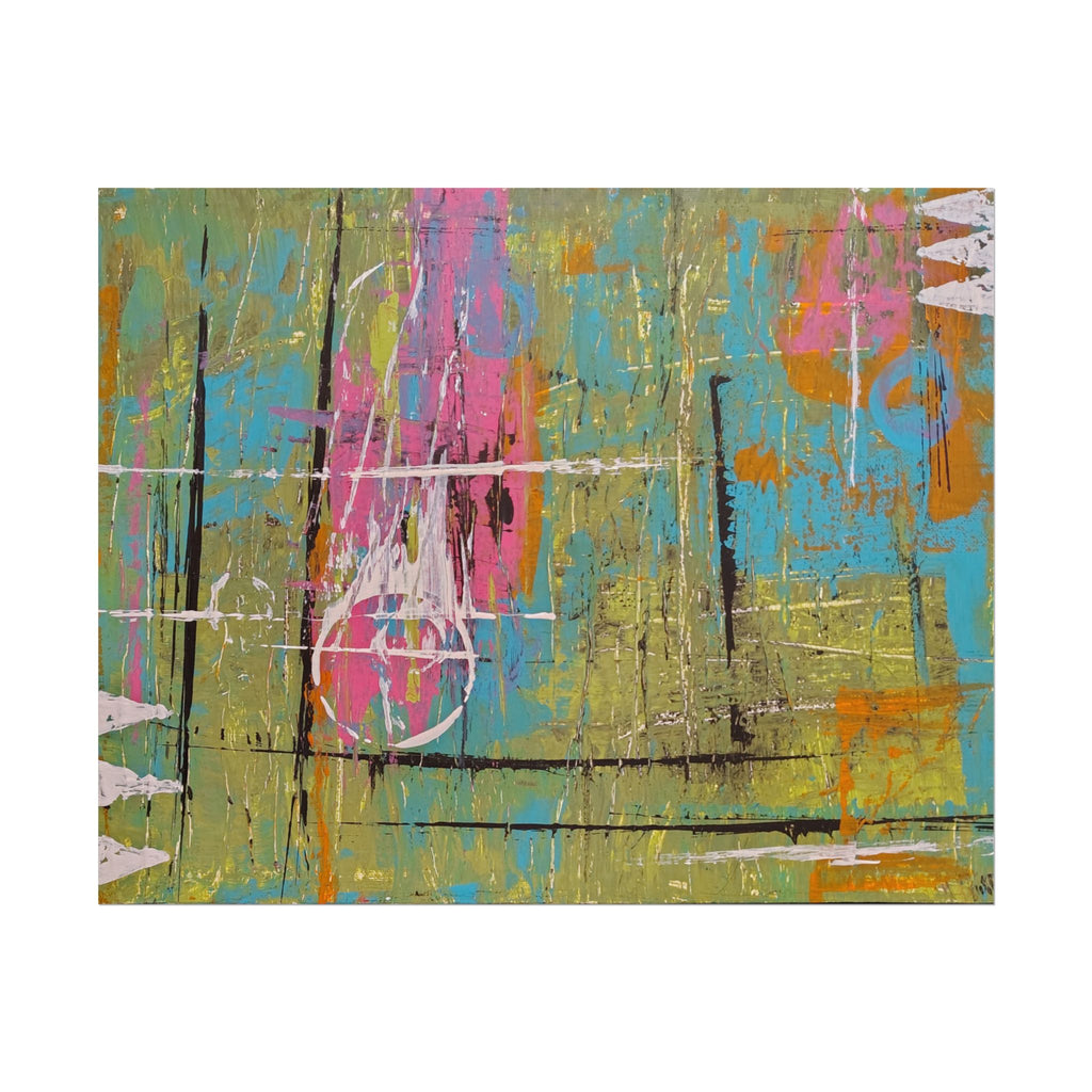 Abstract "1980s Puke" Color Splash Poster — Vibrant Modern Wall Art (Rolled Poster)