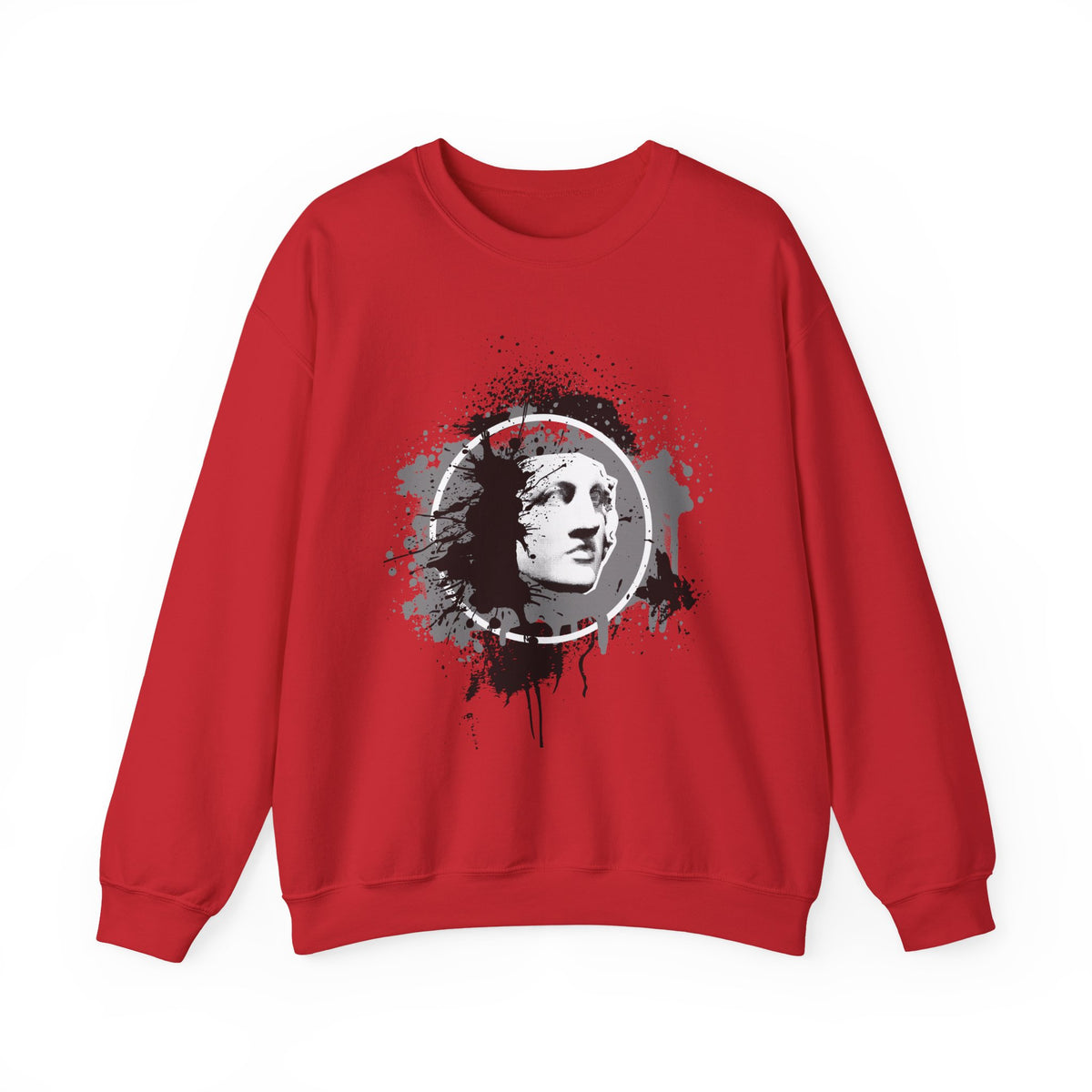 Classical Statue Ink-Splash Crewneck Sweatshirt