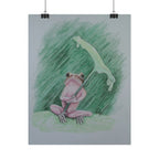 Whimsical Pink Frog Art Print for Nursery & Nature Lovers