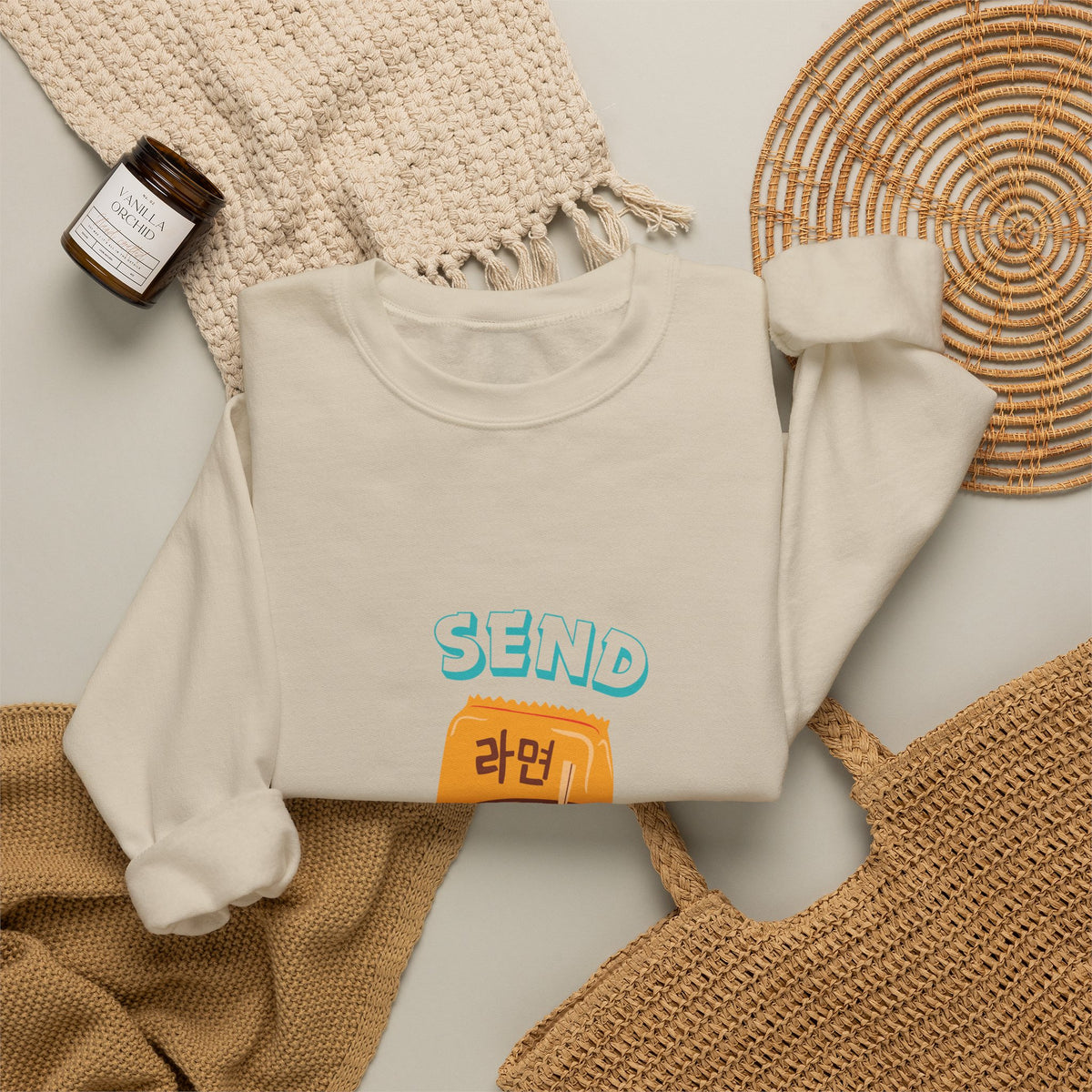 Send Noods Sweatshirt — Cute Ramen Graphic Crewneck
