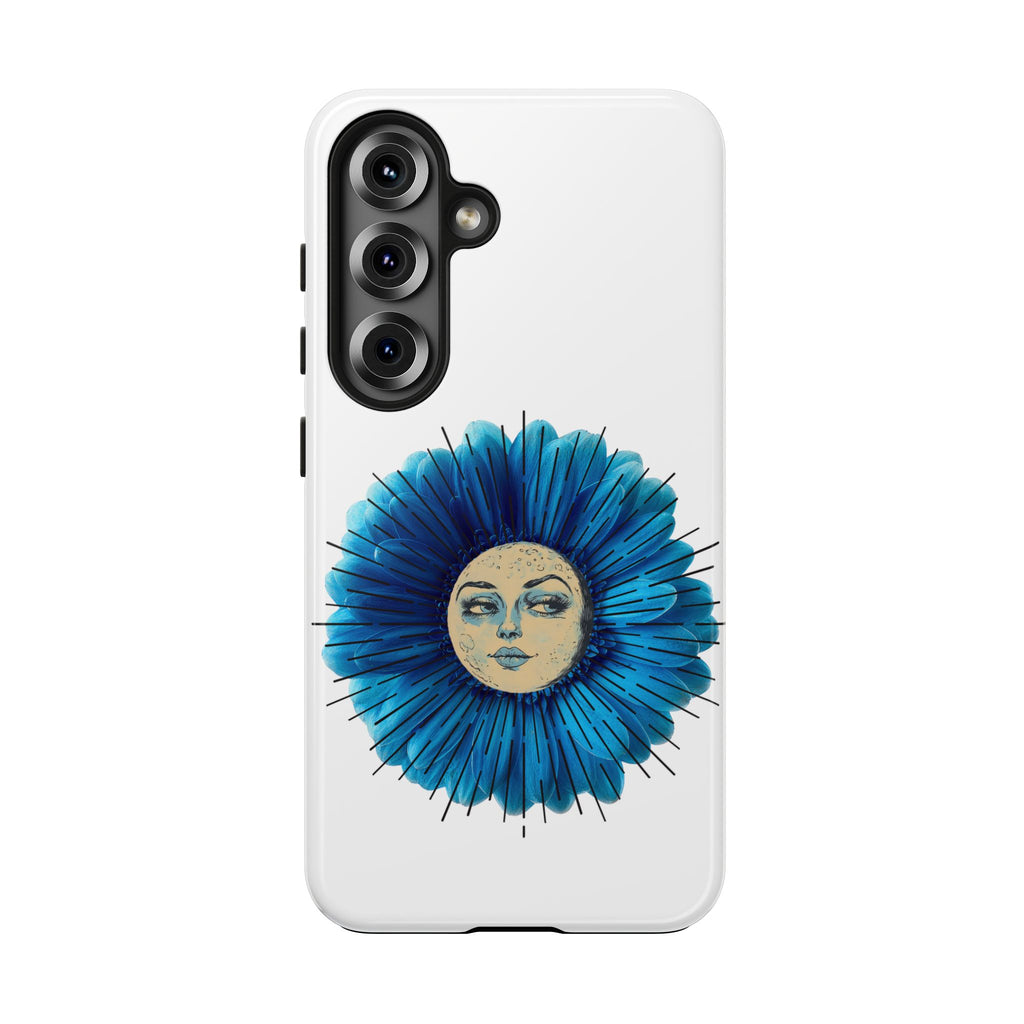 Tough Phone Case — Blue flower Face Protective Phone Cover