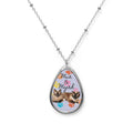 Personalized Oval Photo Necklace — Custom Pet Photo Teardrop Pendant