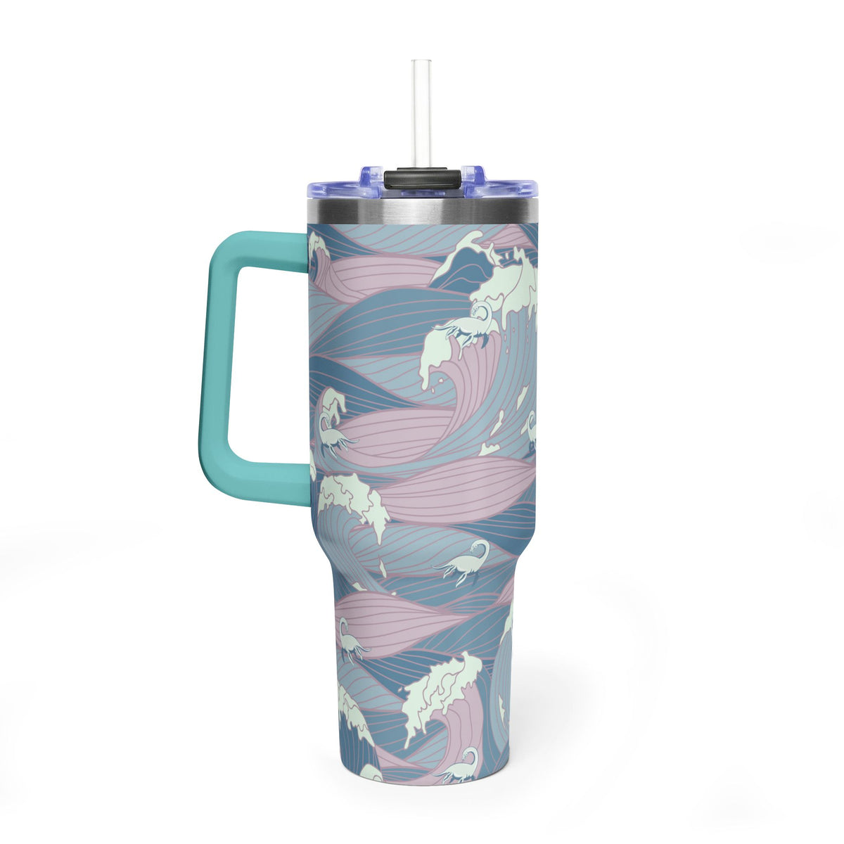 Nessie Waves 40oz Vacuum Tumbler — Insulated Travel Mug