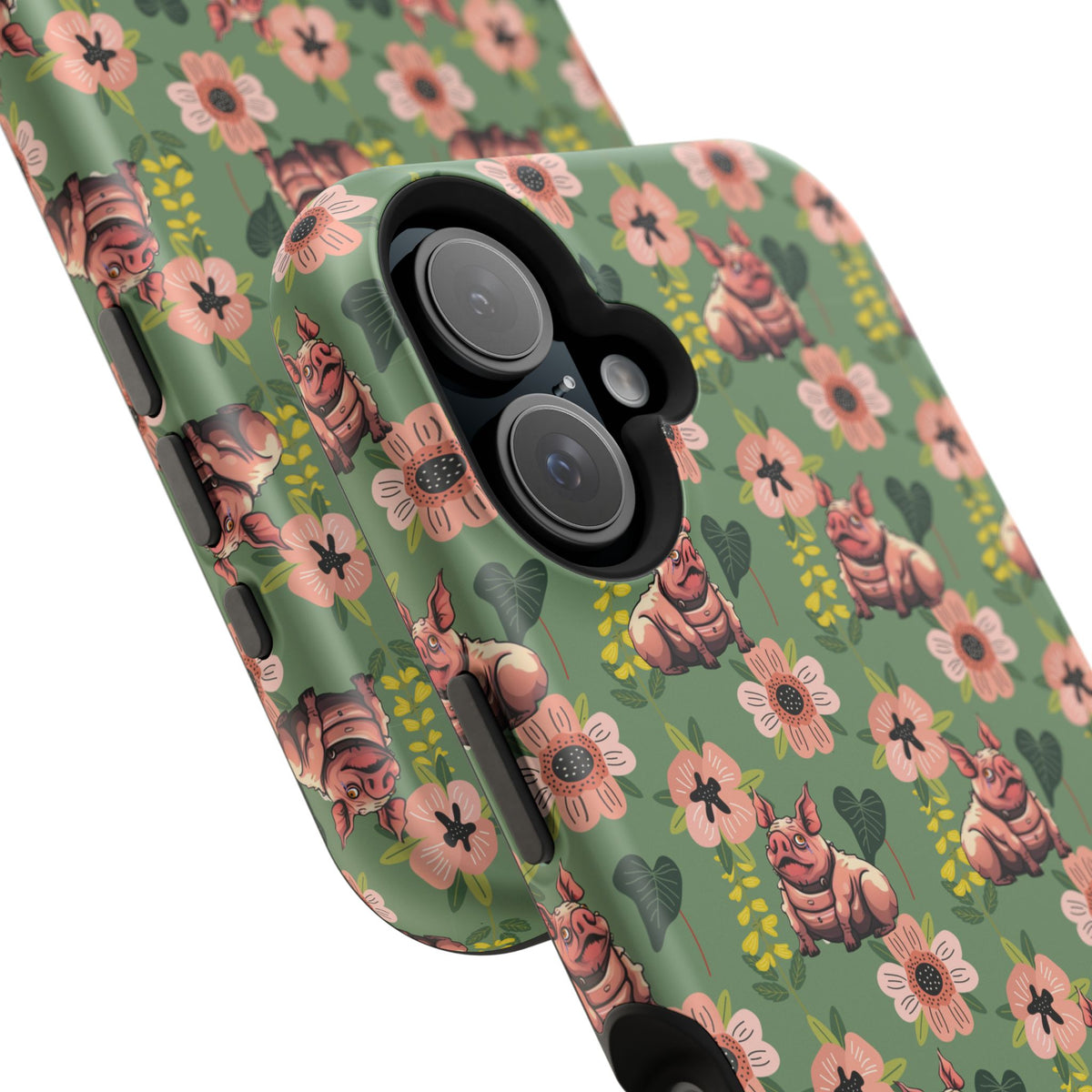Floral Squonk Pattern Impact Phone Case — Protective iPhone Cover with Pink Flowers