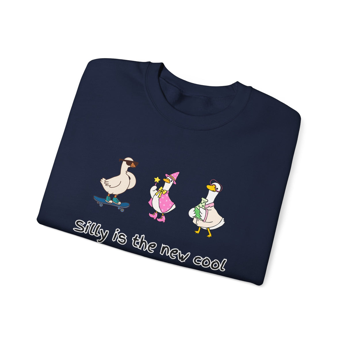 Silly Is The New Cool Sweatshirt — Cute Dancing Ducks Graphic Crewneck