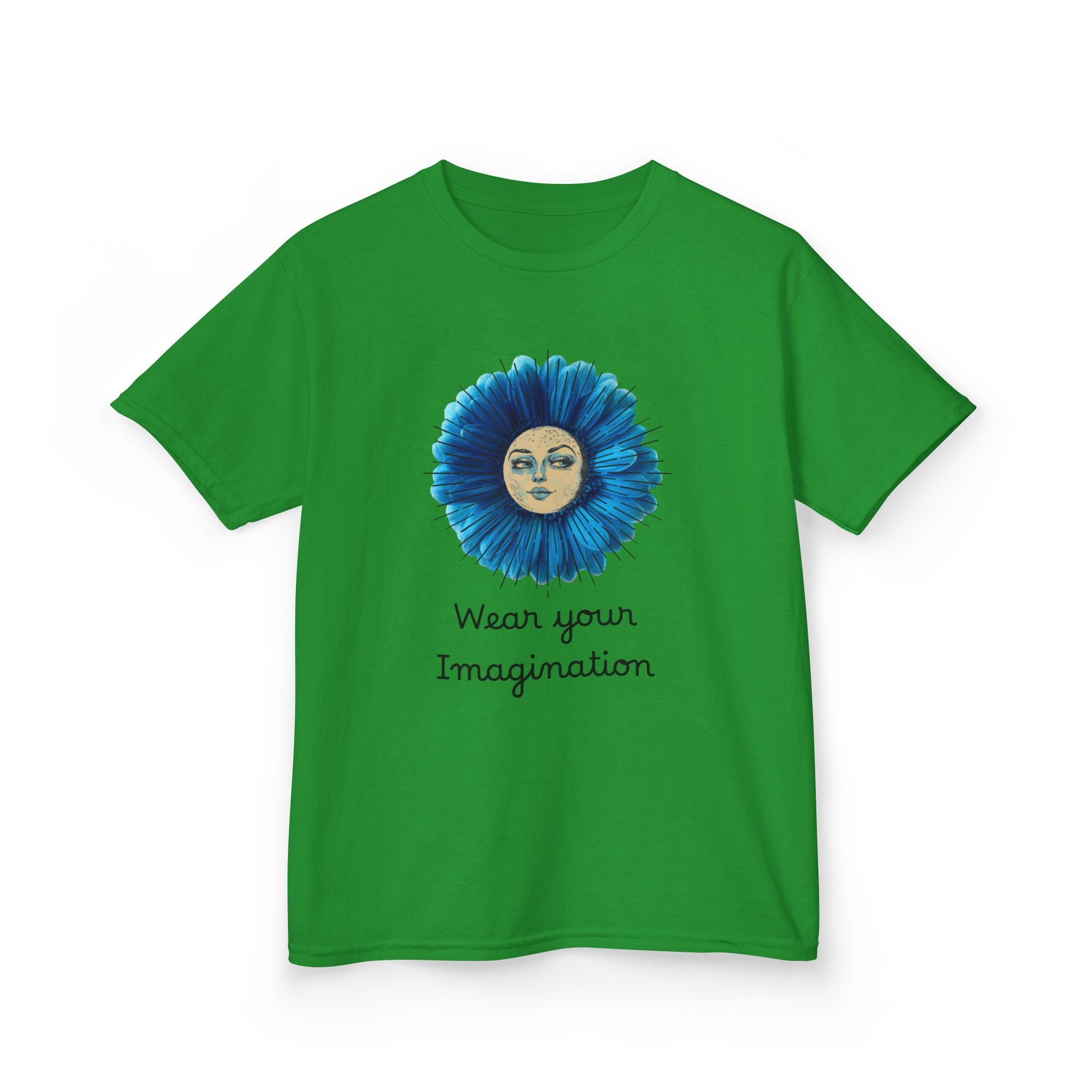 Personalize it! Youth 'Wear Your Imagination' Blue Flower Face Graphic