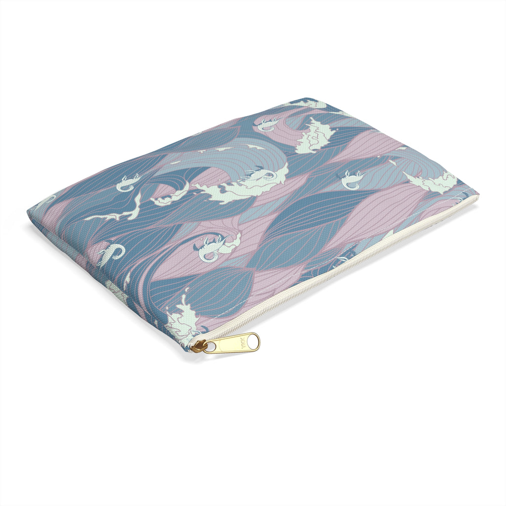 Nessie Waves Pattern Accessory Pouch — Pastel Ocean Waves Makeup Bag