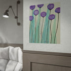 Rolled Poster - Purple Watercolor Floral Stems Art Print