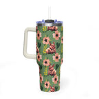 40oz Floral Squonk Tumbler — Insulated Vacuum Travel Mug