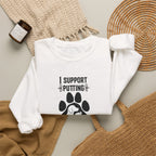 Crewneck Sweatshirt — "I Support Putting Animal Abusers to Sleep" Paw Rescue Tee
