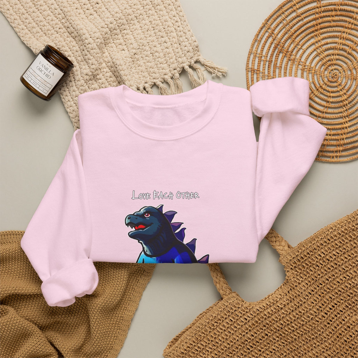 Godzilla Love Rainbow Crewneck Sweatshirt