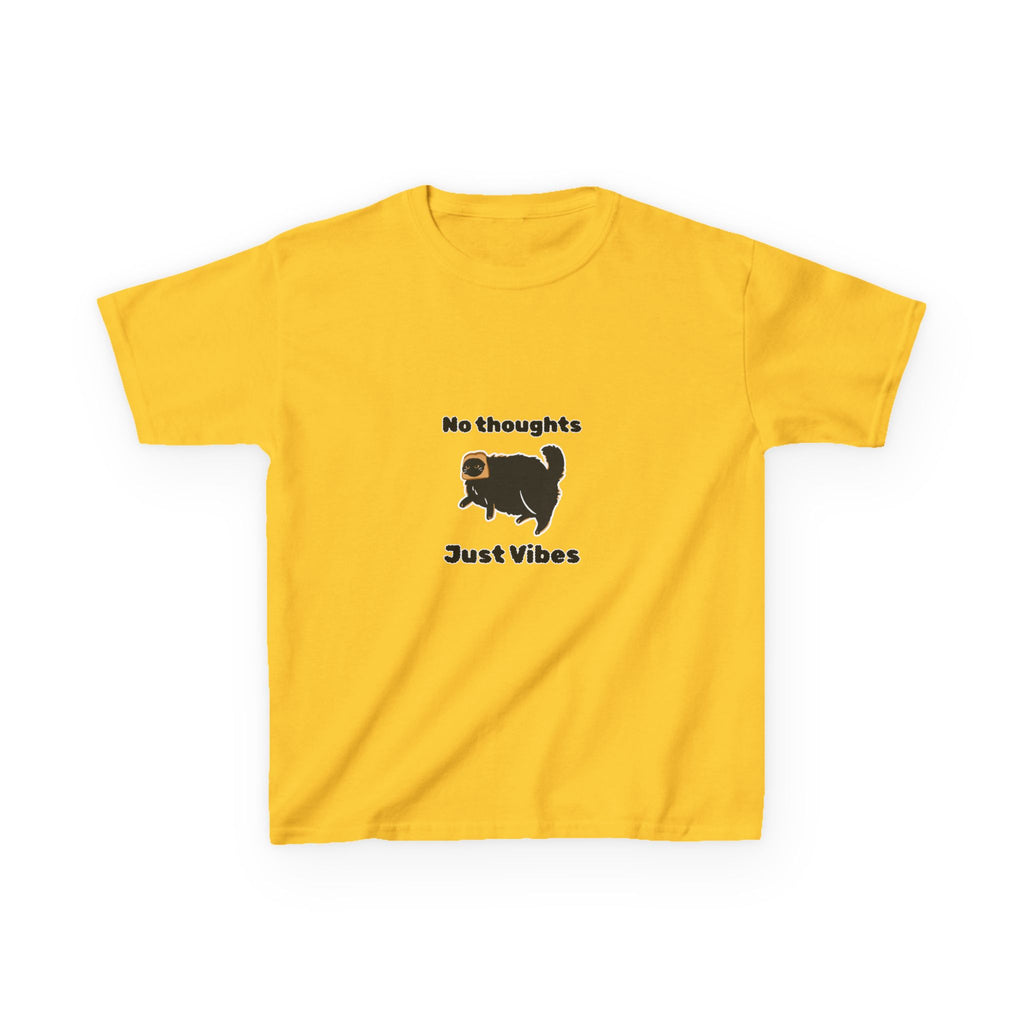 Youth 'No Thoughts Just Vibes' Cat Graphic Shirt
