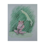 Whimsical Pink Frog Art Print for Nursery & Nature Lovers
