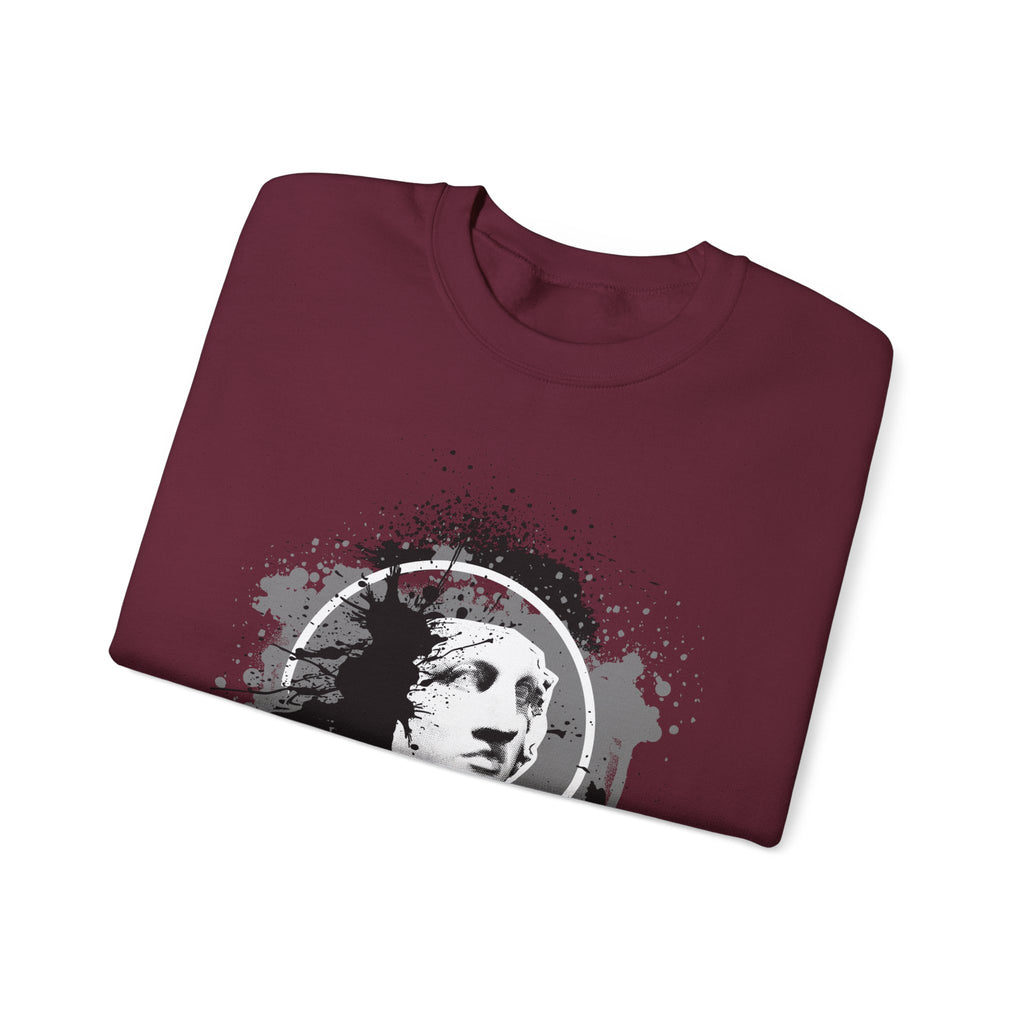 Classical Statue Ink-Splash Crewneck Sweatshirt