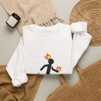 Crewneck Sweatshirt — I Tried It At Home (Funny Stick Figure on Fire Graphic)