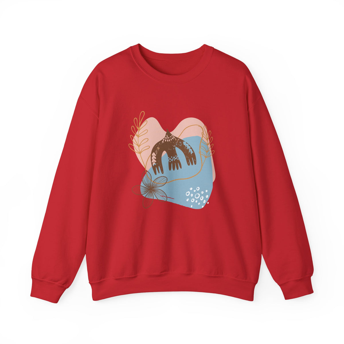 Bohemian Crewneck Sweatshirt — Floral Abstract Vintage Vibe