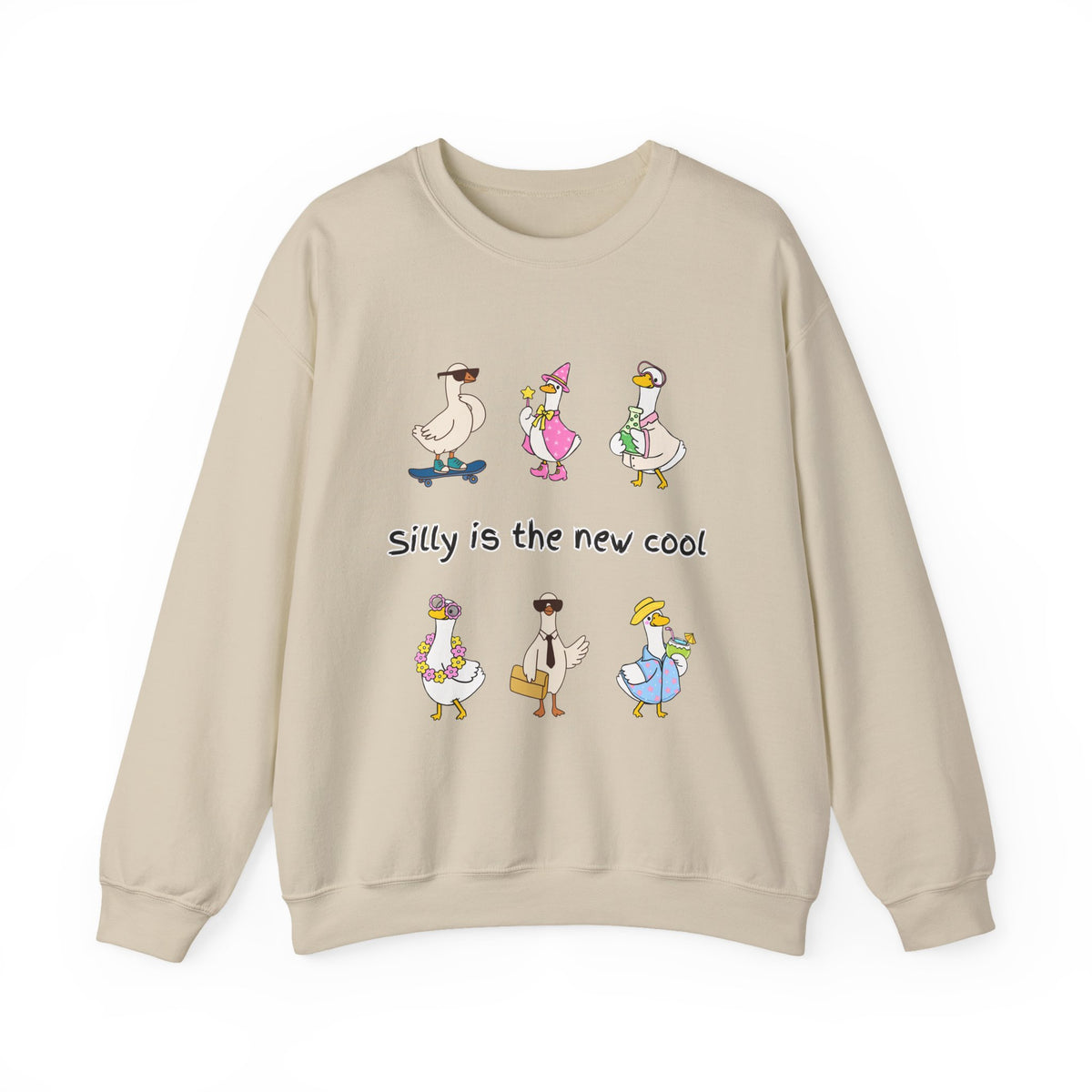 Silly Is The New Cool Sweatshirt — Cute Dancing Ducks Graphic Crewneck
