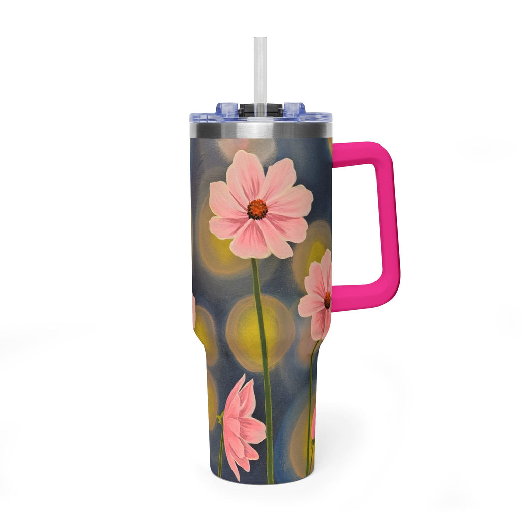 40oz Backlit Flowers Vacuum Tumbler