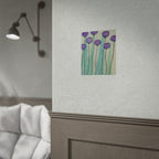 Rolled Poster - Purple Watercolor Floral Stems Art Print