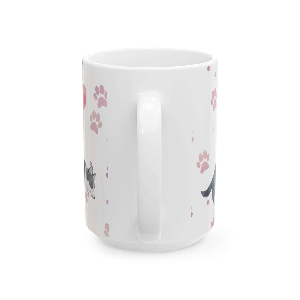 Corgi Balloon Paw Print Ceramic Coffee Cup (11oz, 15oz)