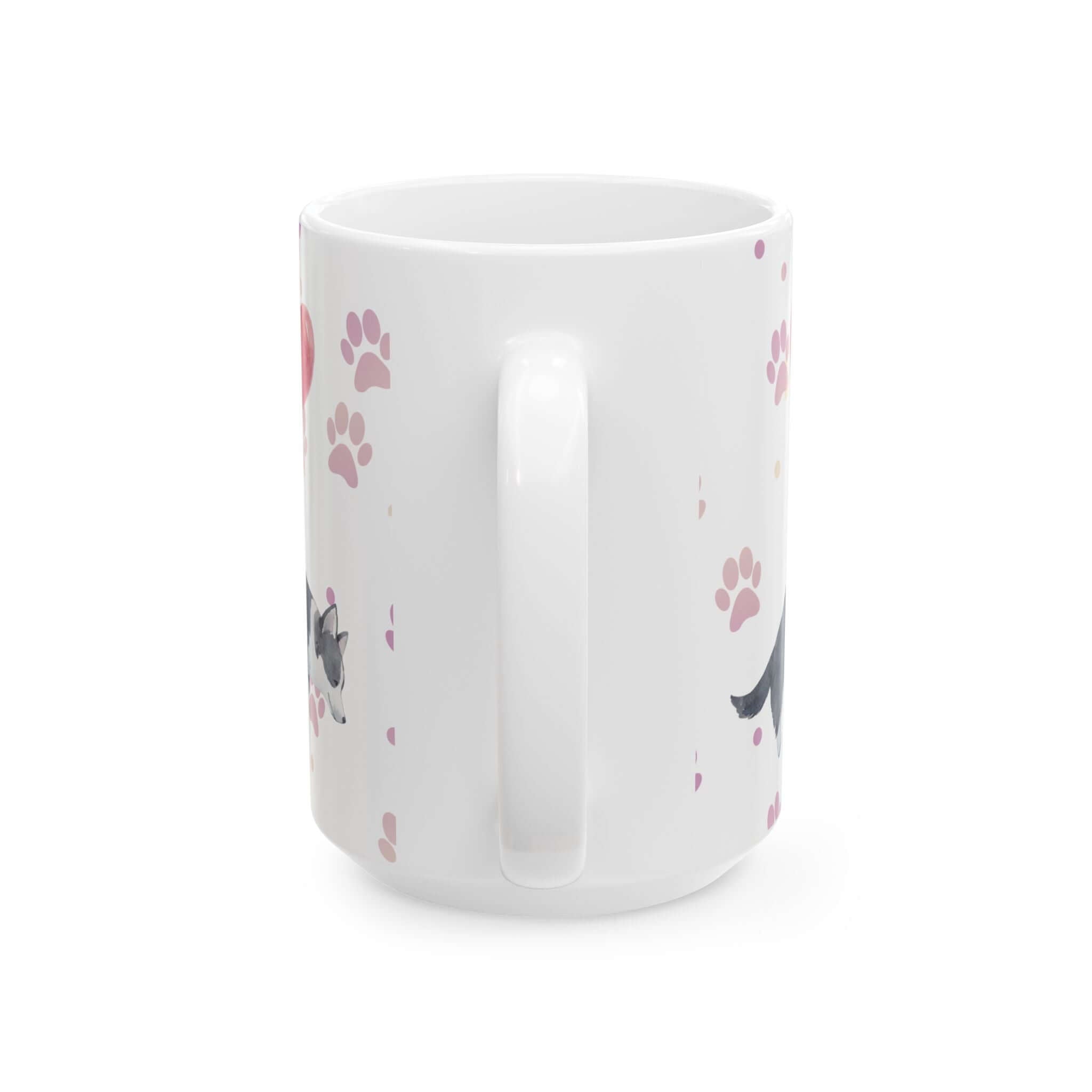 Corgi Balloon Paw Print Ceramic Coffee Cup (11oz, 15oz)