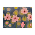Backlit Flowers Poster — Rolled Wall Art with Bokeh Lights