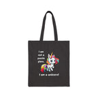 Unicorn Canvas Tote Bag — "I am Not a Puzzle Piece. I am a Unicorn!" Cute Rainbow Tote for Kids & Gift