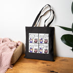D&D Comic Panel Canvas Tote Bag — Cute Wizard Cartoon Grocery Book Bag