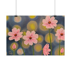 Backlit Flowers Poster — Rolled Wall Art with Bokeh Lights
