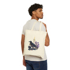 Gothic Crow & Crystal Tote Bag — Witchy Candle Canvas Tote