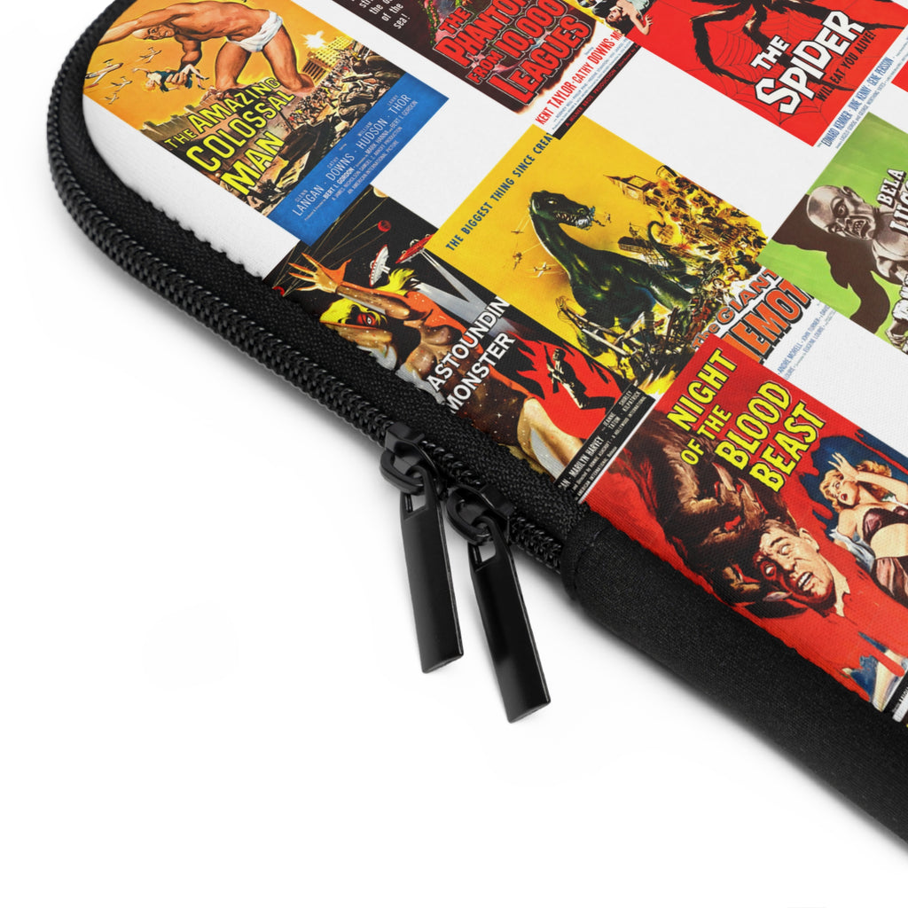 B-Movies Poster Laptop Sleeve — Vintage Monster Movie Collage Sleeve