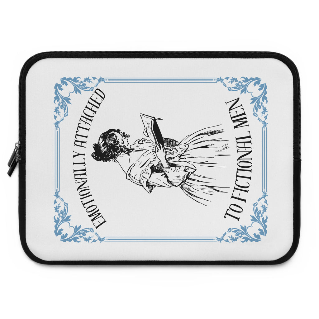 Emotionally Attiched to Fiction Laptop Sleeve – Vintage Reader Design