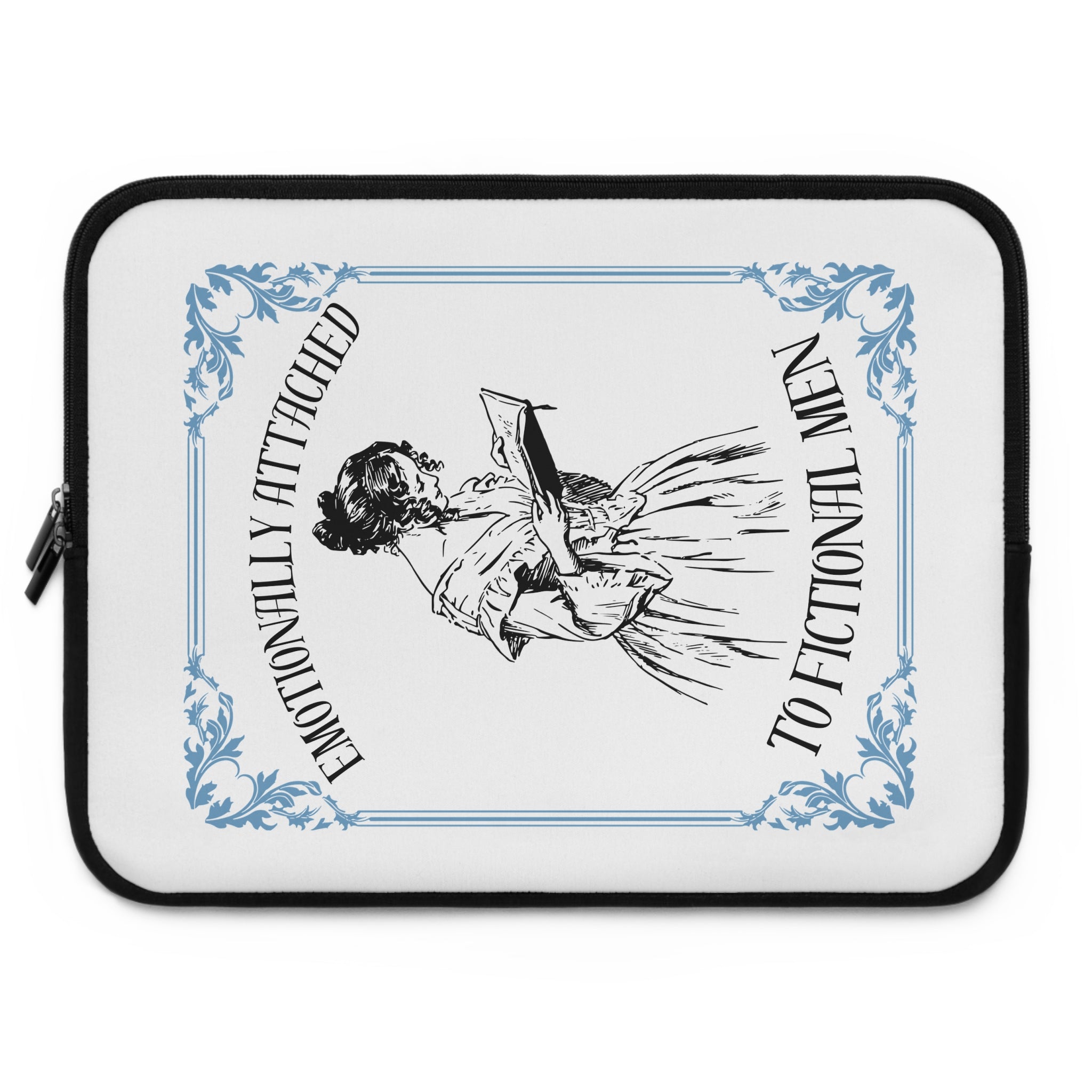 Emotionally Attiched to Fiction Laptop Sleeve – Vintage Reader Design