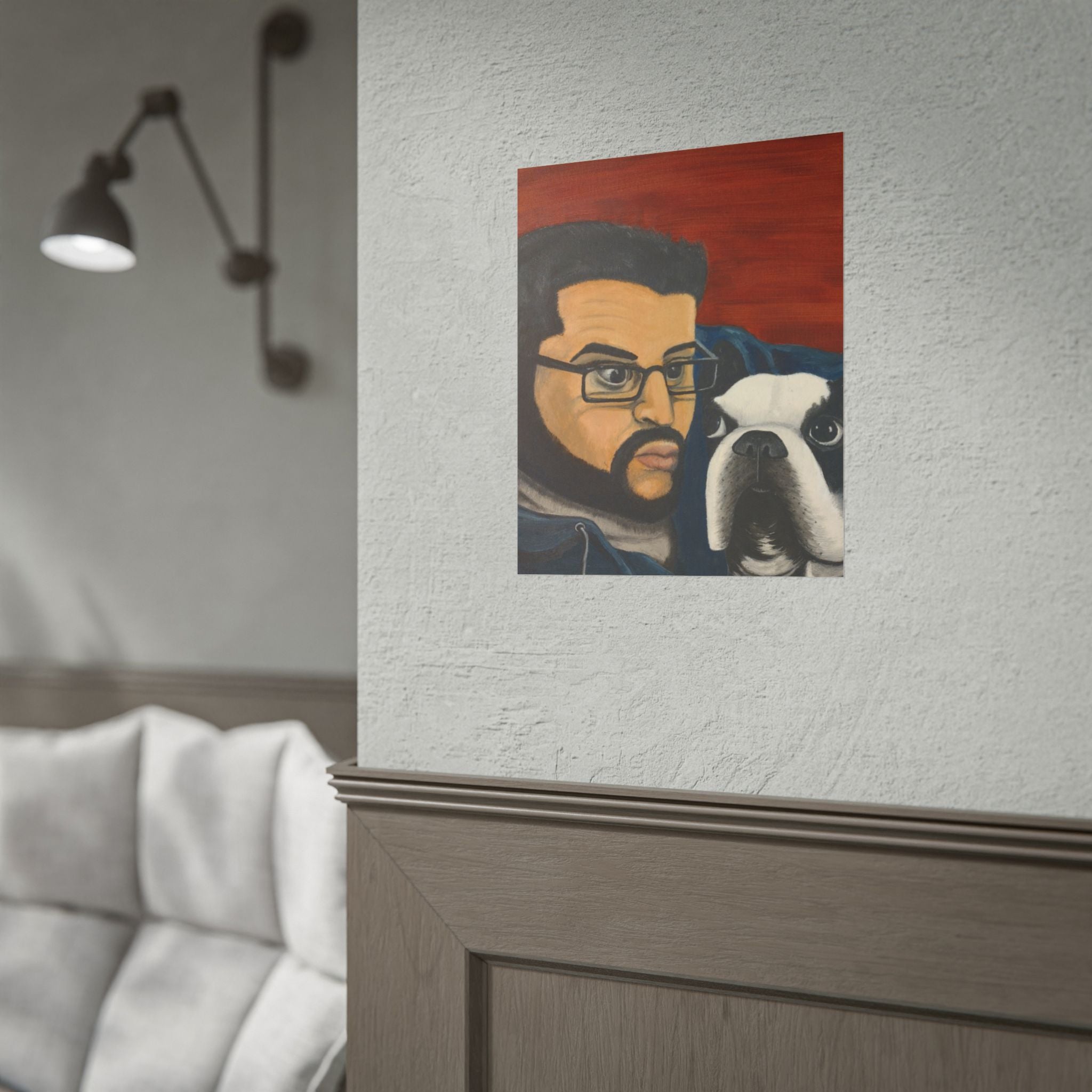 Rolled Poster — Boy and His Dog Portrait Art Print