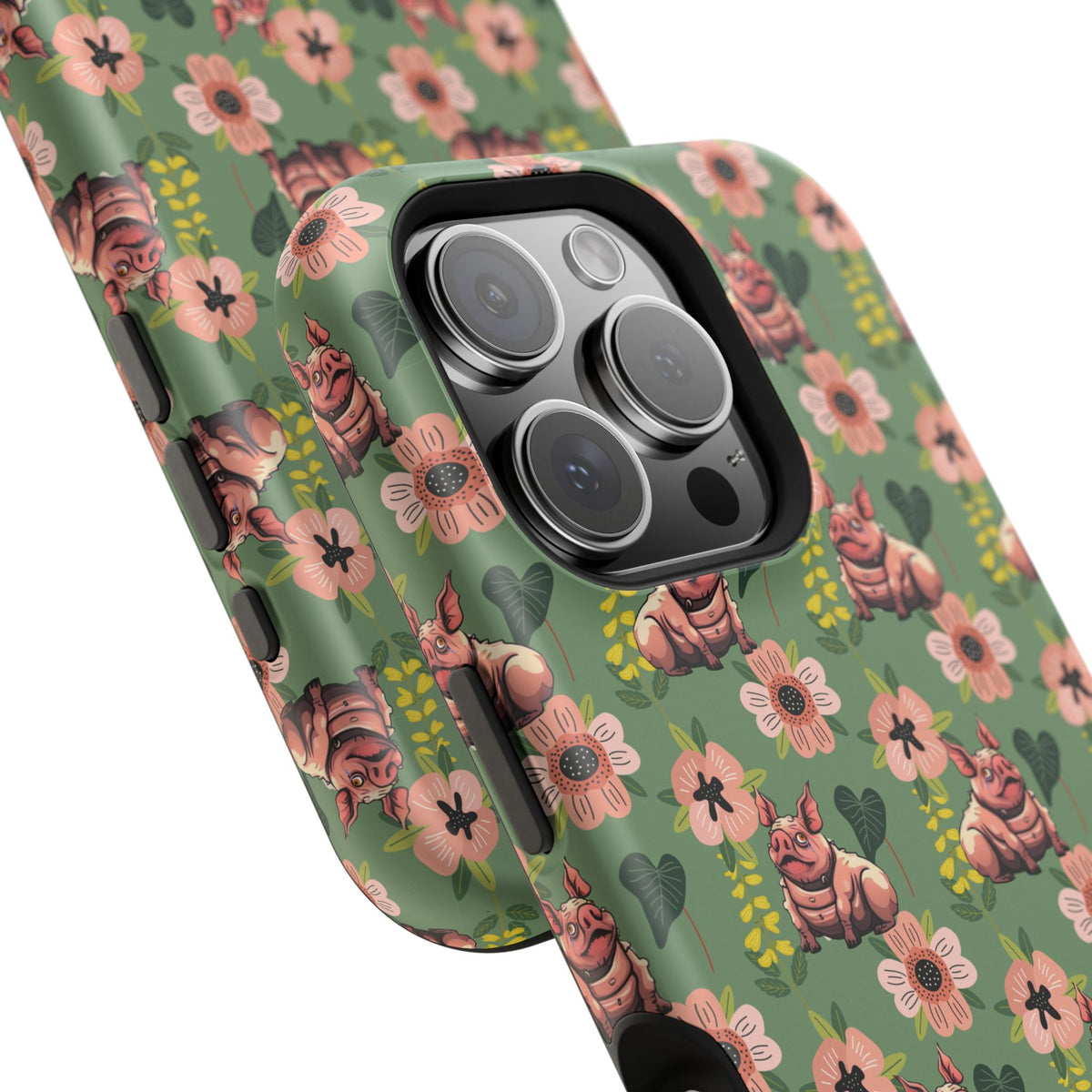 Floral Squonk Pattern Impact Phone Case — Protective iPhone Cover with Pink Flowers