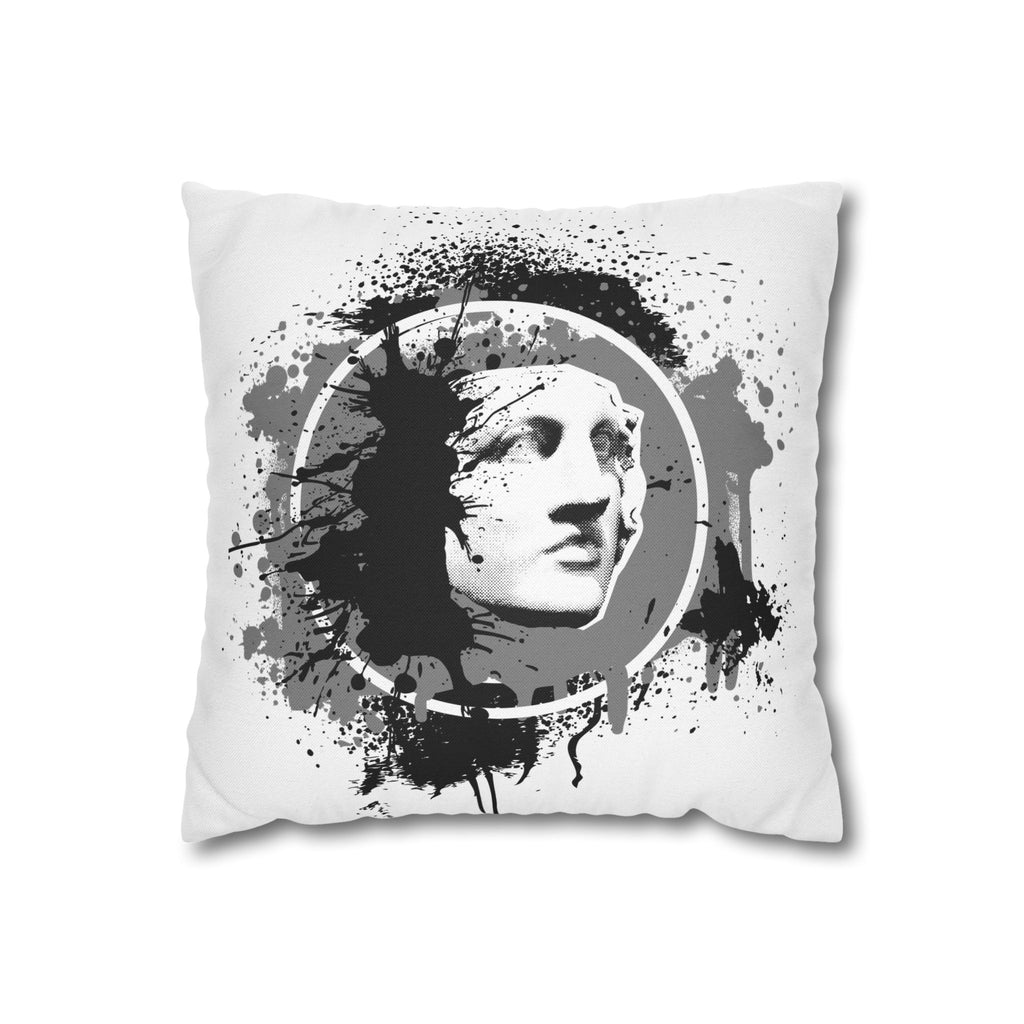 Statue Splash Art Pillow — Black Ink Splash Decorative Throw Pillow