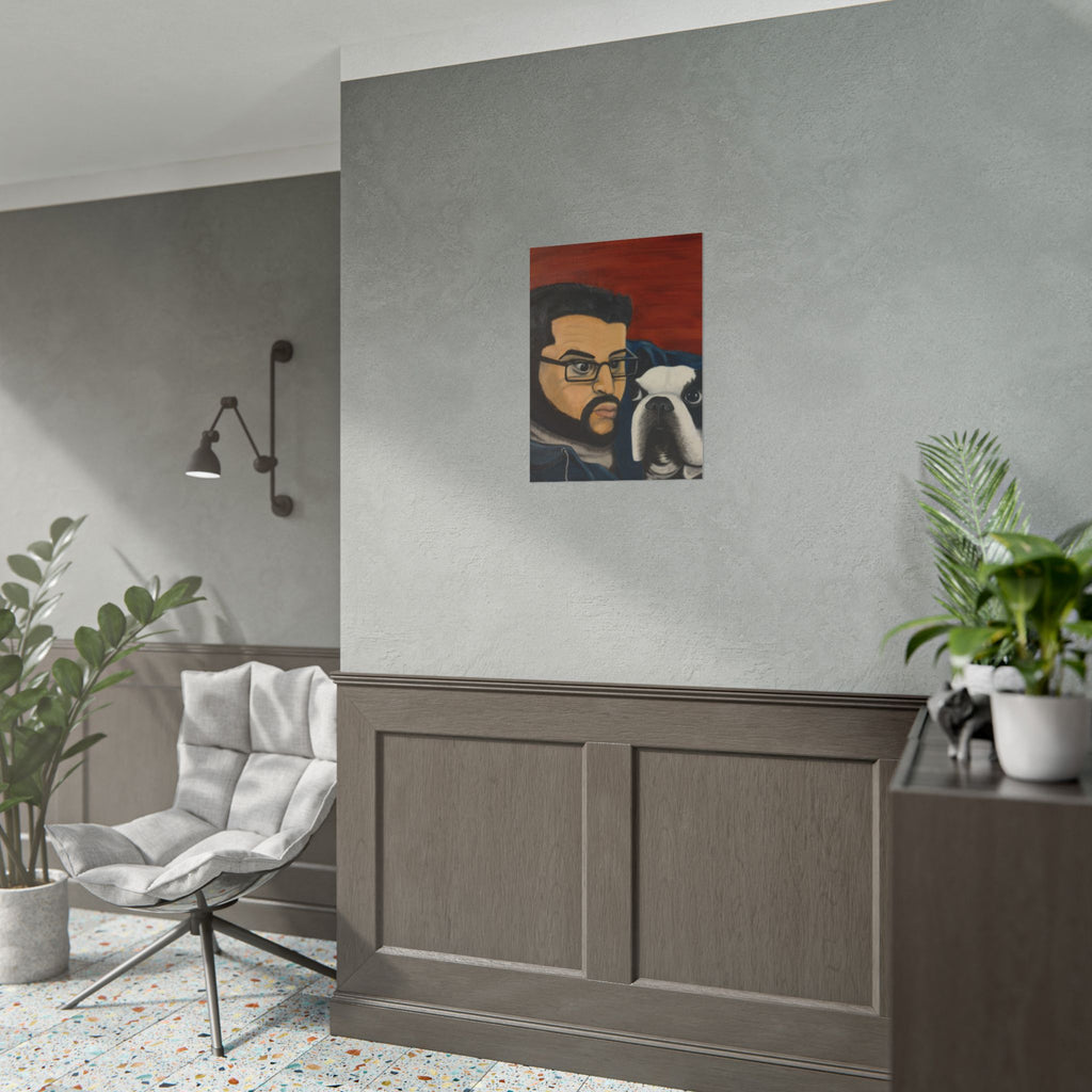 Rolled Poster — Boy and His Dog Portrait Art Print