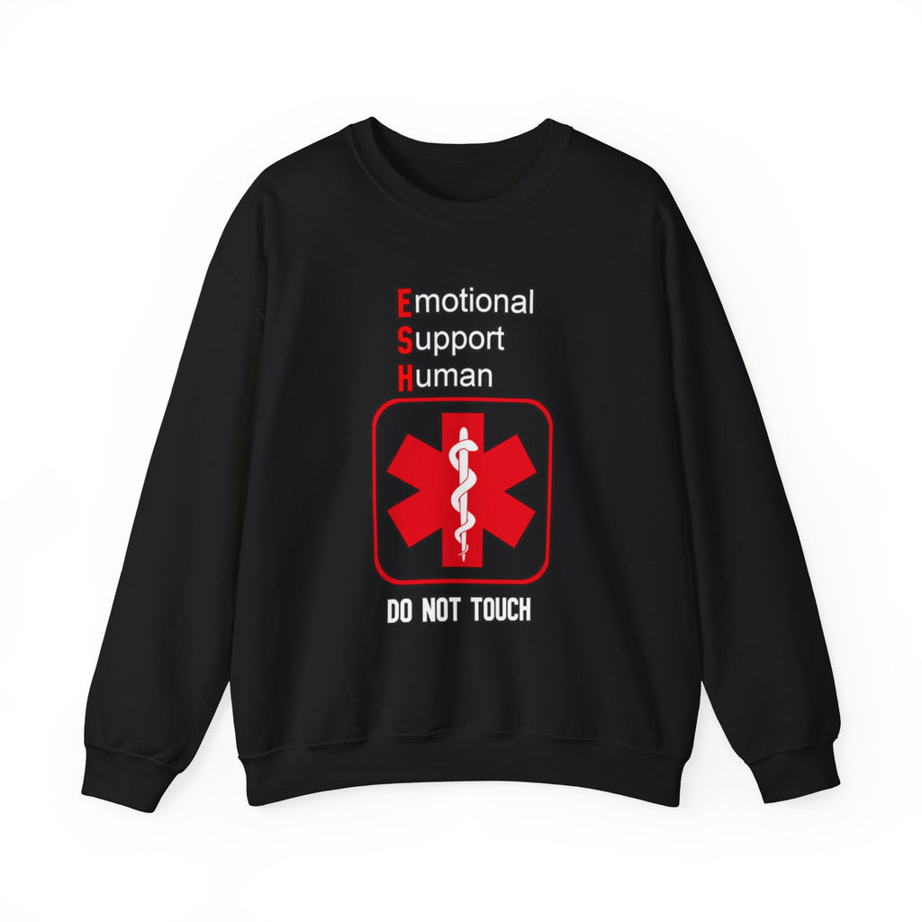 Emotional Support Human Sweatshirt – Medical Symbol “Do Not Touch” Crewneck